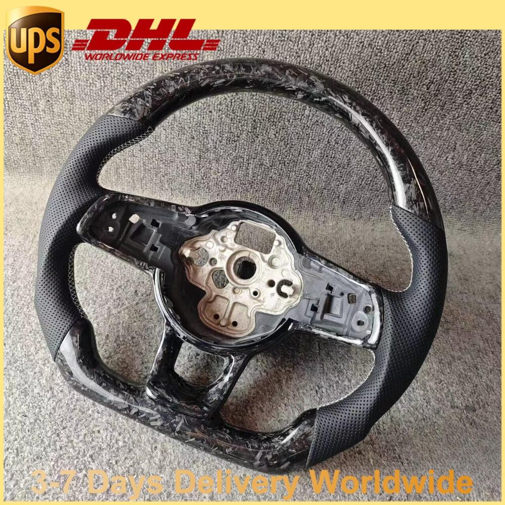 Black Forged Carbon Fiber Steering Wheel For Volkswagen VW GOLF Golf GTI / R MK7
