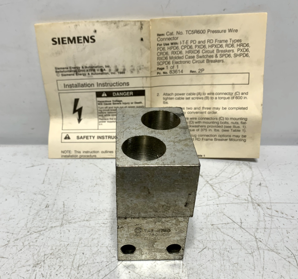 Siemens TA2-K750 Breaker Terminal Lug