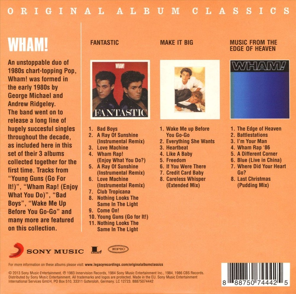Wham! Original Album Classics New Cd