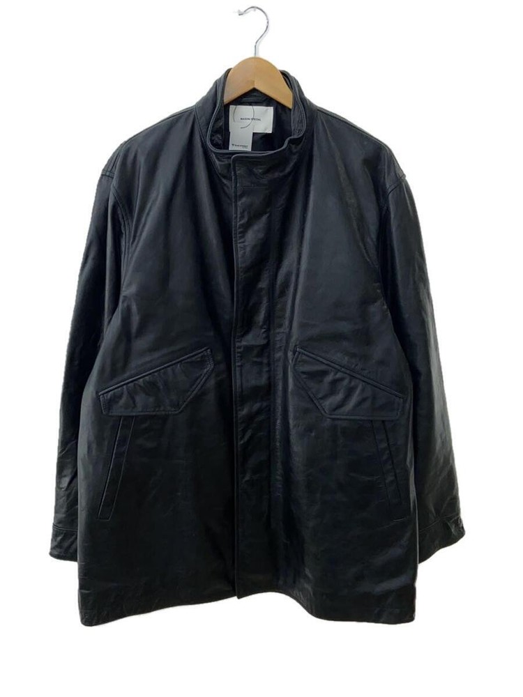 Maison Special Black Leather Blouson Jacket Size 173