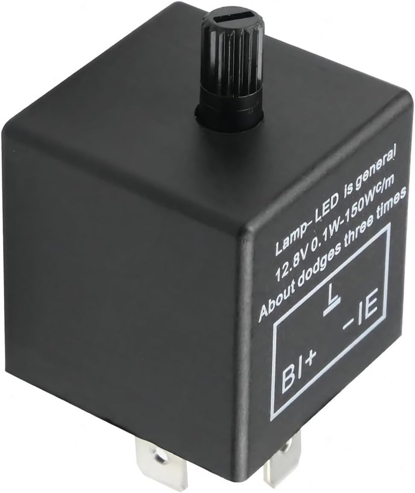 LED Flasher Relay, 3-Pin Flasher Relay for LED Turn Signal, Universal Adjustable