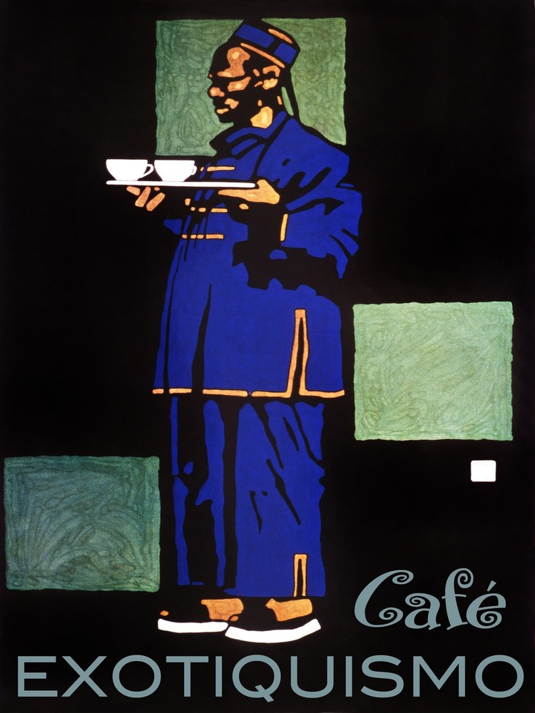 Cafe Exotiquismo Oriental Poster.Blue fashion.Asian Wall Interior Design . 2360
