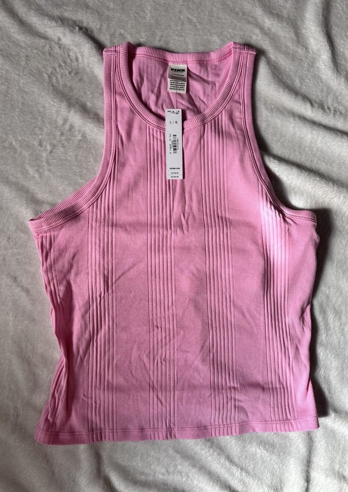 • PINK Ribbed Pink Tank Top Women’s Size Large