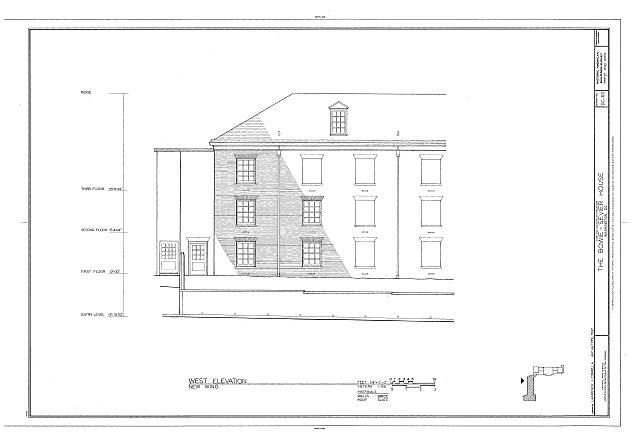 Photo:Washington DC Bowie-Sevier House 1930s HABS West Elevation Drawing