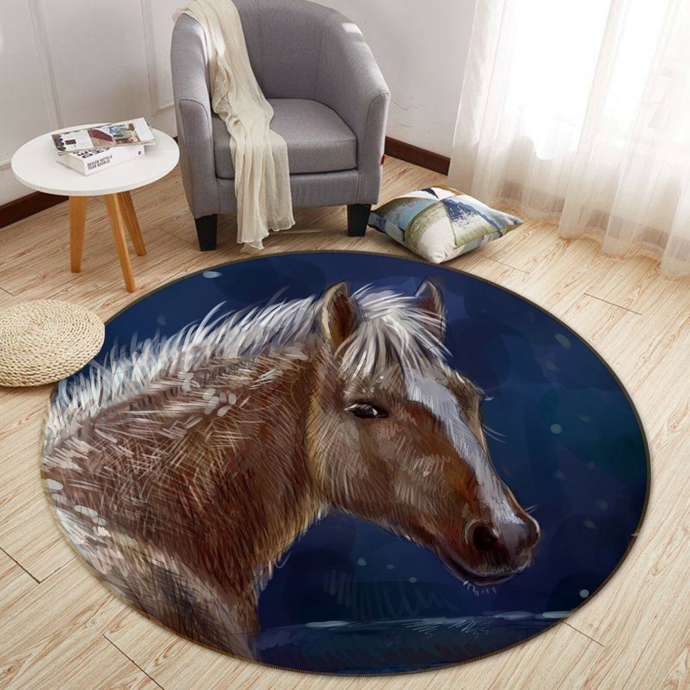 3D Watercolor Horse O1521 Animal Non Slip Rug Mat Elegant Photo Carpet Fay
