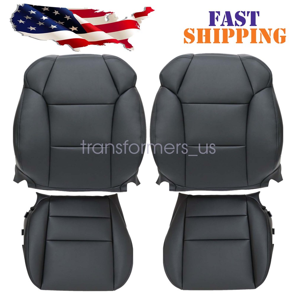 Fits 2007-2013 Acura MDX Driver / Passenger Side Bottom / Top Seat Cover Black