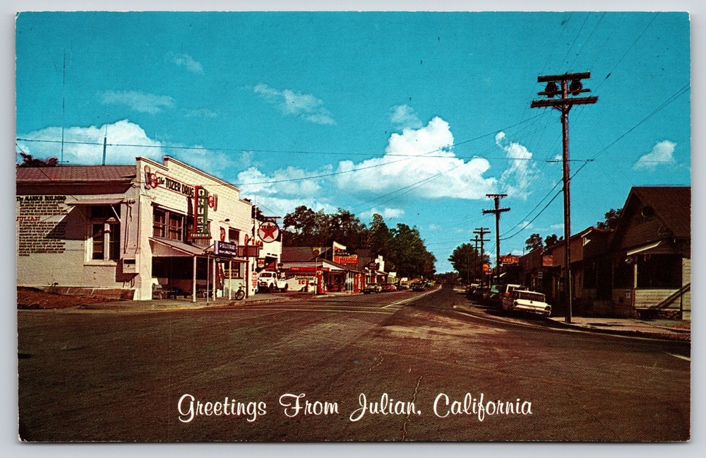 Main Street~Tozer Drug Store Julian California~Vintage Postcard