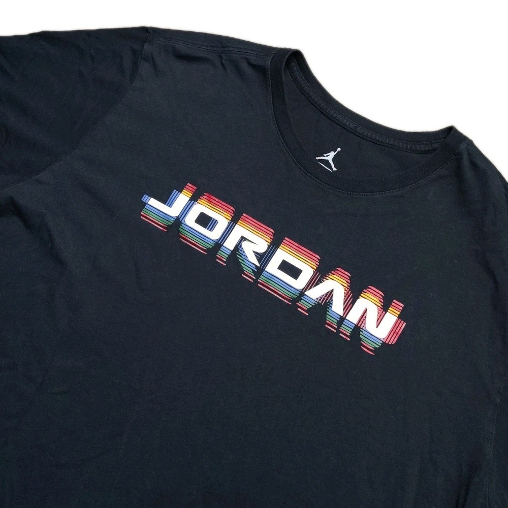 Nike Air Jordan 13 Mens T Shirt Size 3XL Black Graphic Logo Retro Short Sleeve