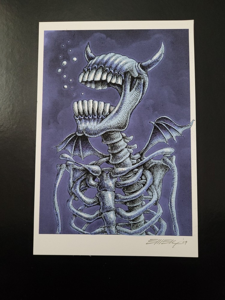 Emek Burp Demon Small Screen Print Handbill Mini Signed 5.375