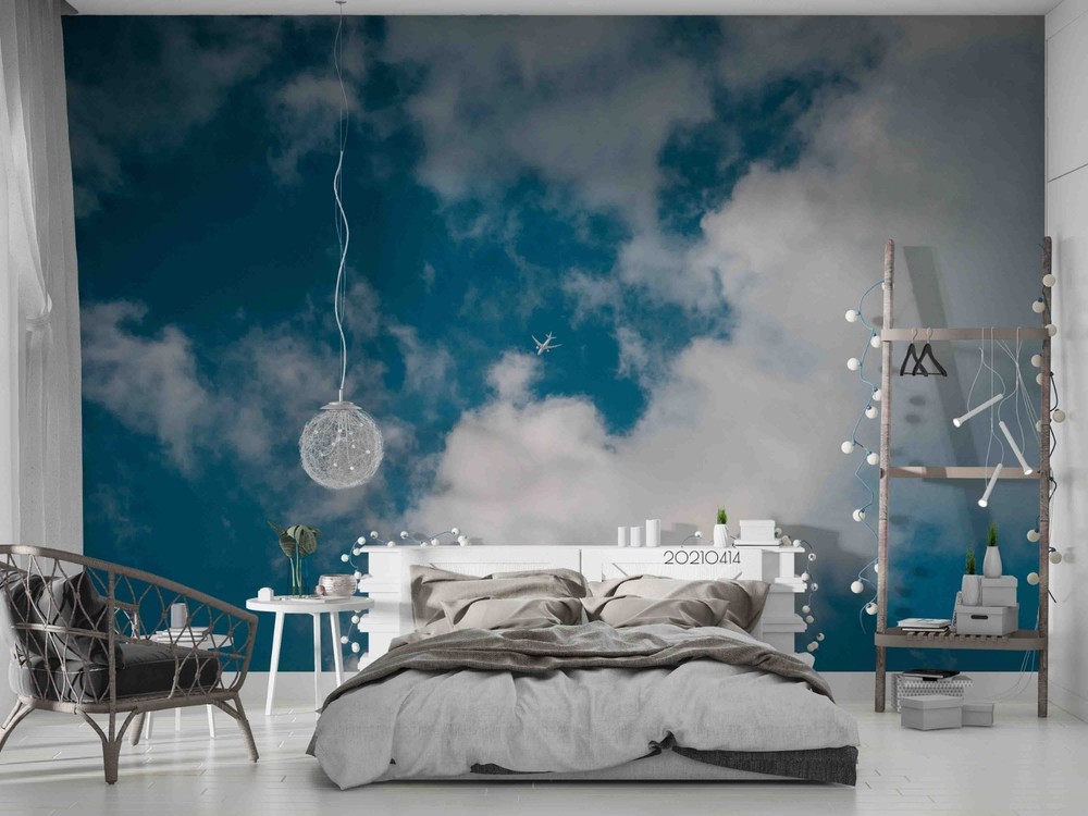 3D Blue Sky White Clouds Landscape Wall Murals Wallpaper Murals Wall Sticker 14