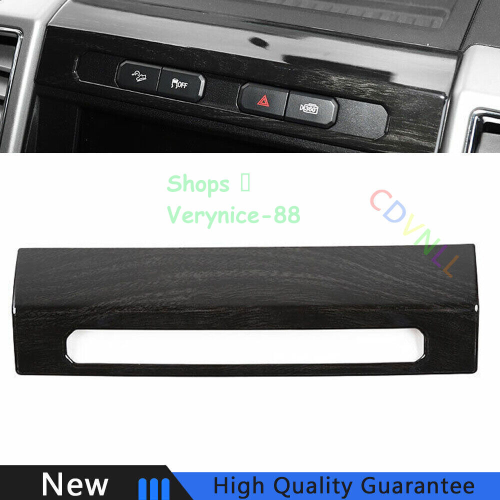 Para Ford F-150 2015-2020 Madera Negra Grano Mergency Luz Botón Marco Borde 1 PIEZA