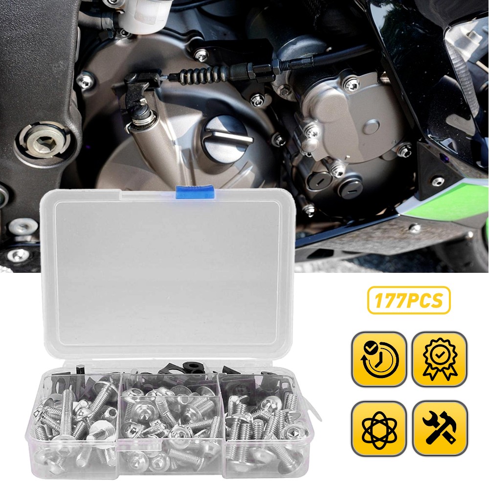 177x For Suzuki SV650 GSXR600 Silver Complete Fairing Screws Bolt Kit