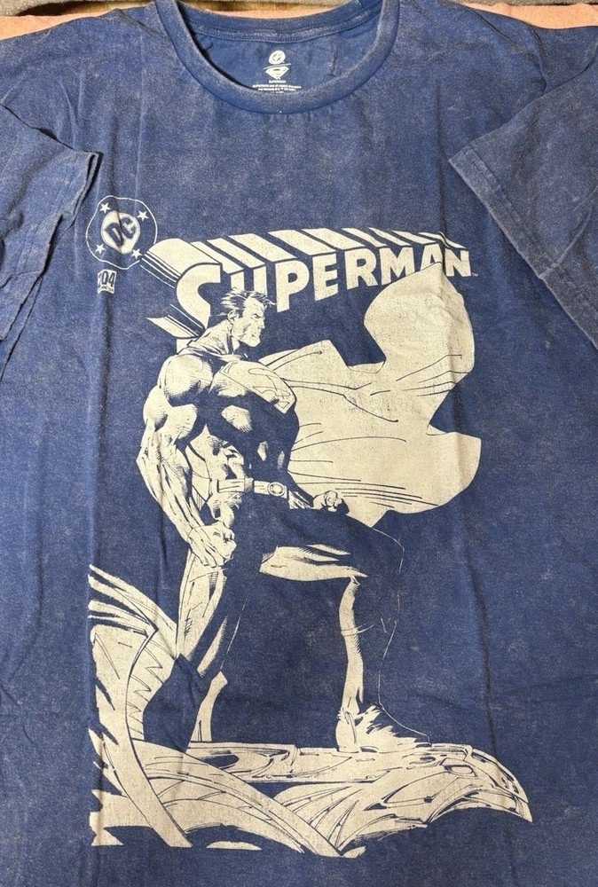Superman Graphic T Shirt Blue 3XL DC Comics NWT Big Logo Tee