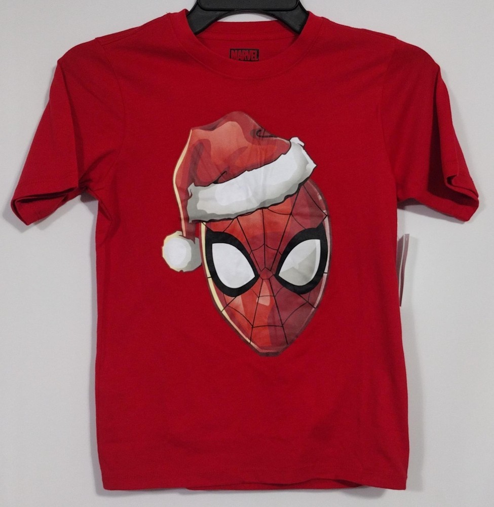 Marvel Spider-Man Boys' Graphic Christmas Santa Spidey Tee Red Size M (8)