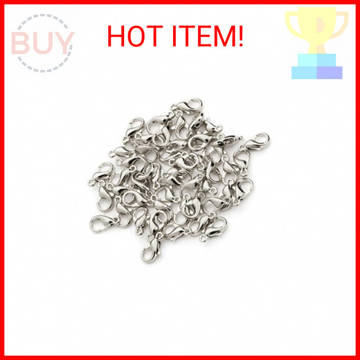 500 Silver Plated 12x6mm Lobster Claw Clasps for Jewelry Making