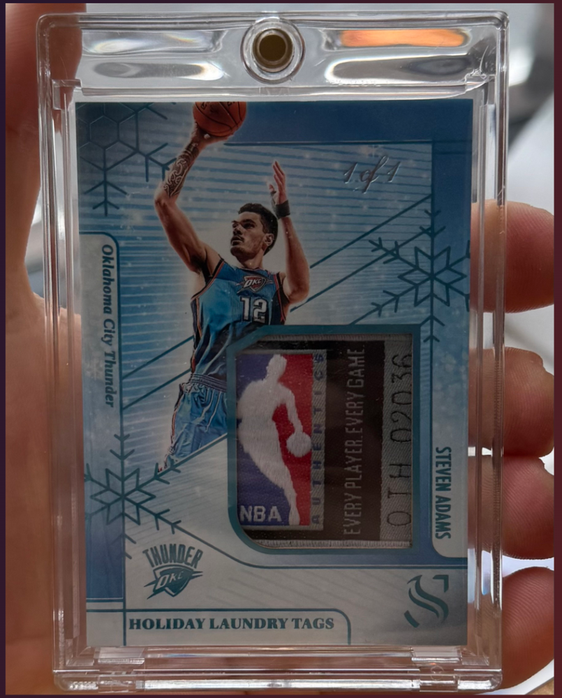 2024-25 Panini Silhouette Holiday Laundry tag/logoman Steven Adams 1/1