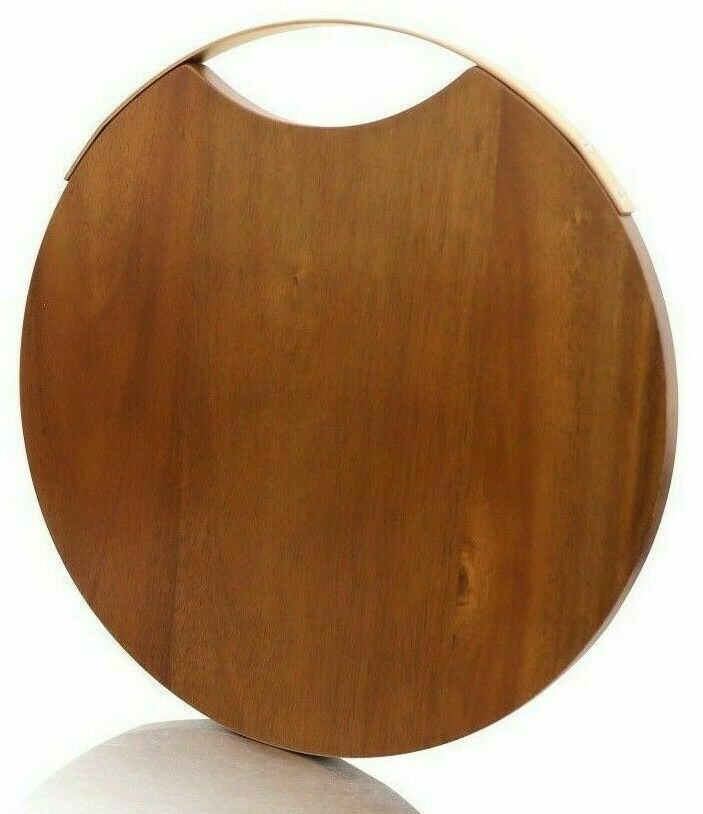 Acacia Wood Round Cutting Board Chopping Slicing Blocks Food Plate Bread Tray XL-image