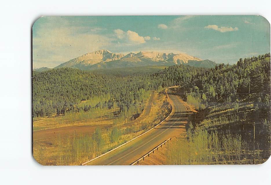 Postcard Pikes Peak US Highway 24 Woodland Park Ute Pass Pikes Peak Colorado USA