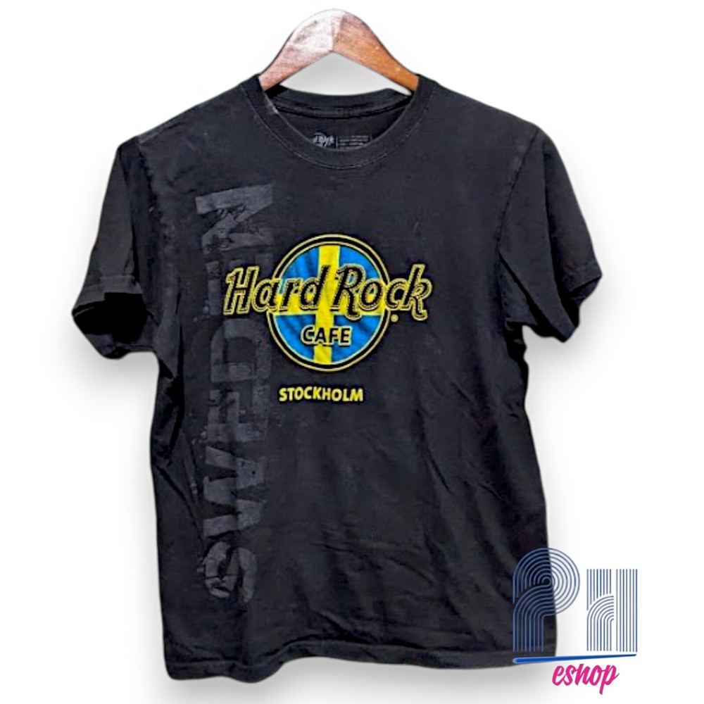 Vtg Mens t-shirt Hard Rock Cafe Stockholm Sweden Double stich tee SMALL