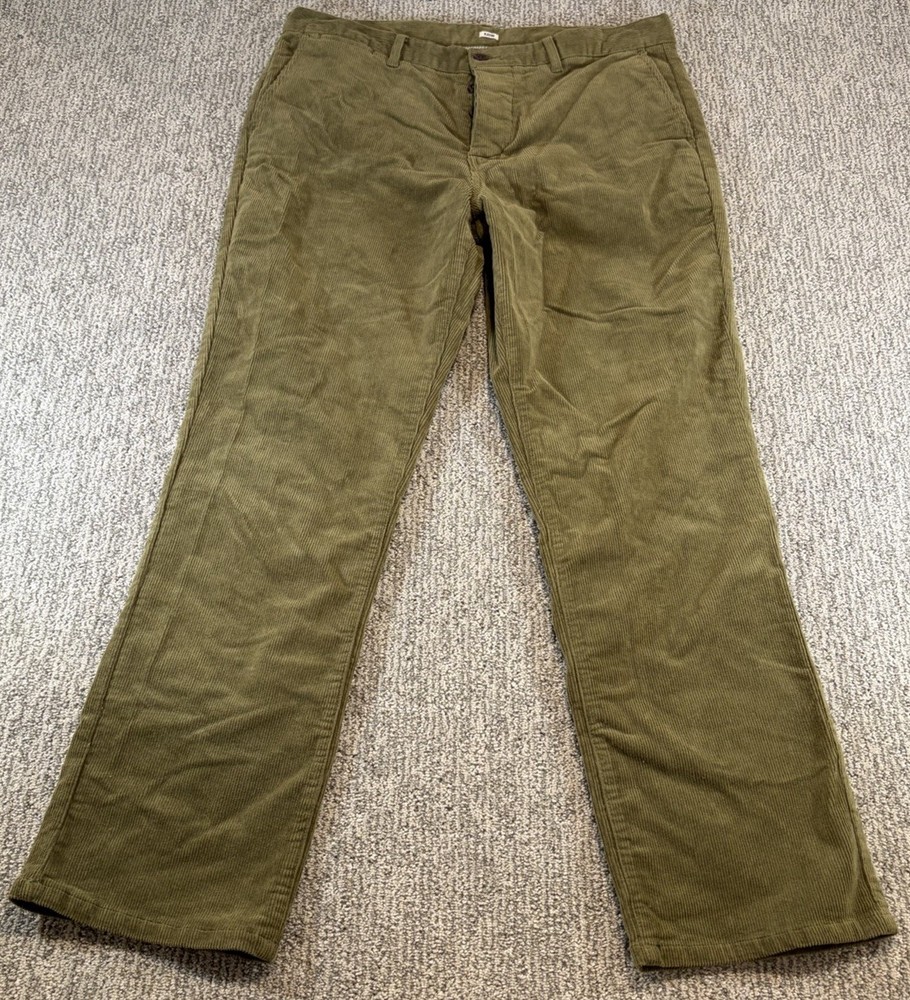 Katin Pipeline Corduroy Pants Men’s 36*x32 Olive Green Stretch Straight EUC