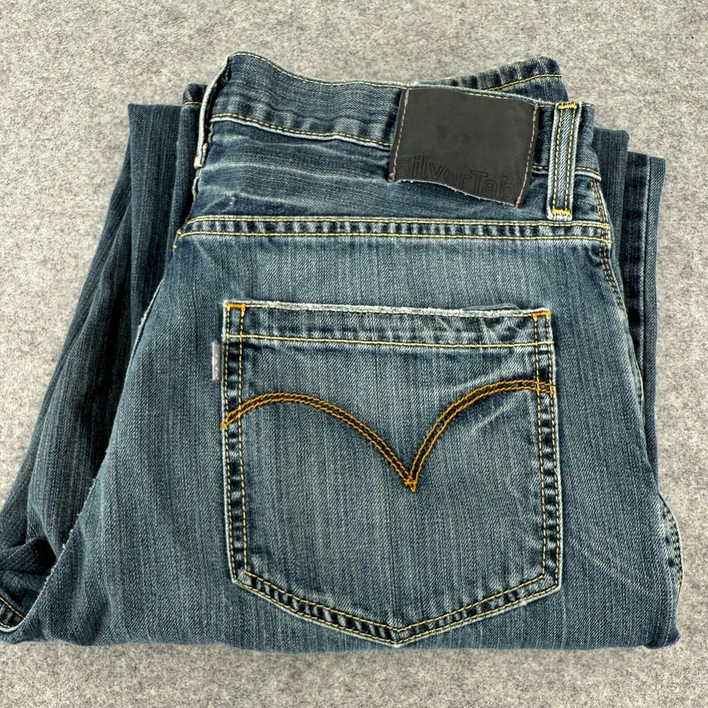 Vintage 90s Levi's Silvertab Baggy Jeans Men 34x35 Blue Y2K Skater Wide Leg EUC