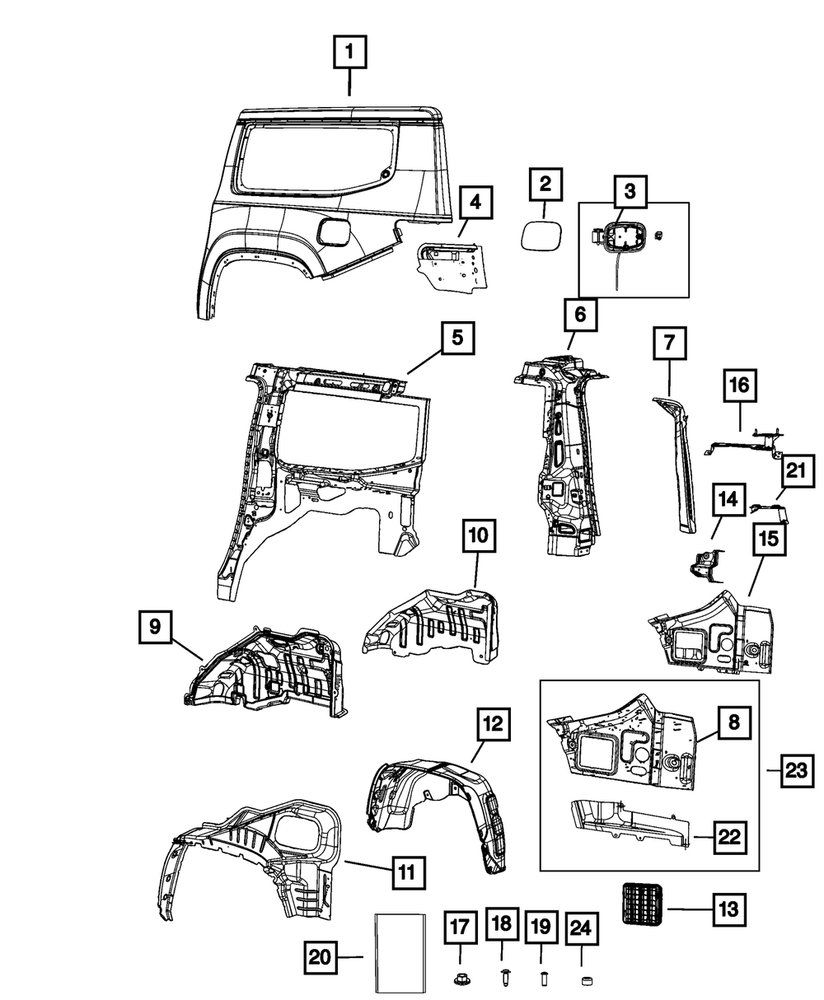 Genuine Mopar Fuel Fill Door 68425526AC