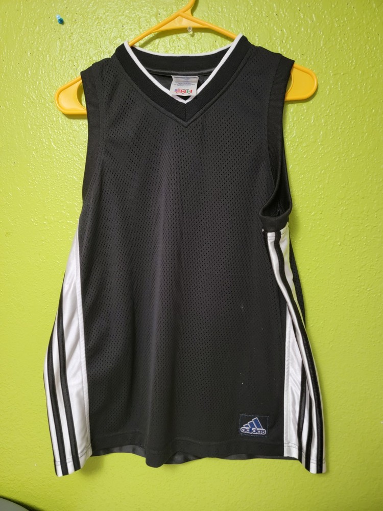 Vintage Adidas Black Basketball Singlet Size Youth Boys XL 1990s VTG Jersey