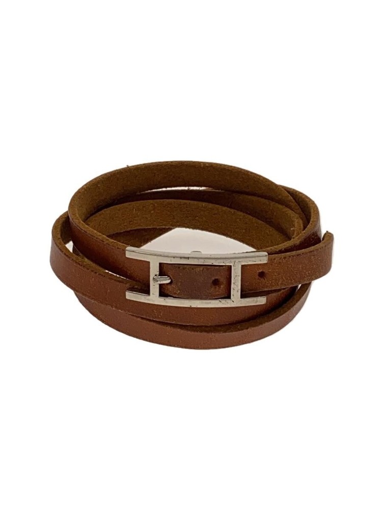 Hermes Brown Leather Double Tour Bracelet for Women 2722