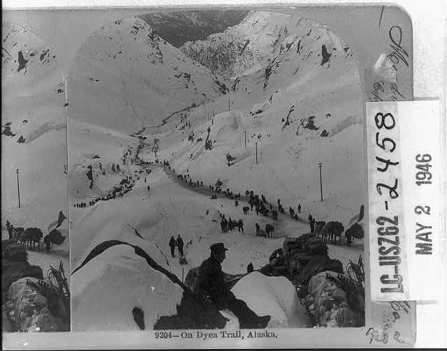 Photo:On Dyea Trail, Alaska 1898
