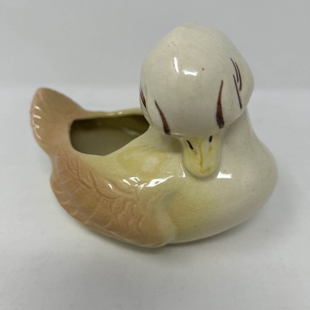 Vintage Ceramic Duck Planter - Hand Painted - Unique (1274)