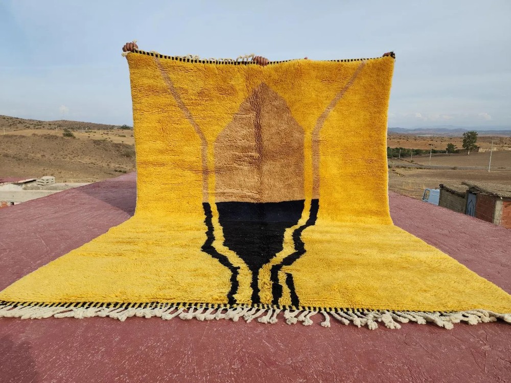 Handmade Berber Beni Ourain Moroccan Wool Rug Color Multi Design Carpet Rug