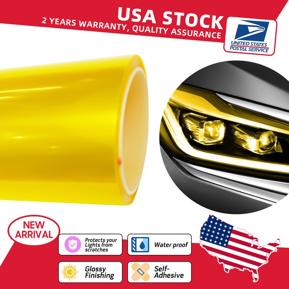 Golden Yellow Smoke Headlight Taillight Fog Light Tint Vinyl Wrap