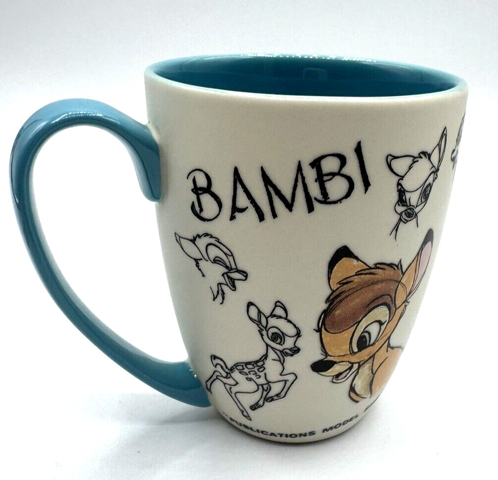 Disney Store Sketch Bambi Deer Publication Model Sheet Coffee Tea Mug Cup