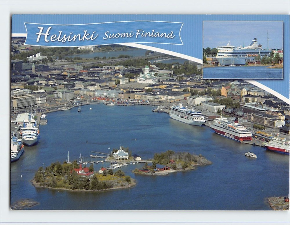 Postcard Aerial View Helsinki Finland