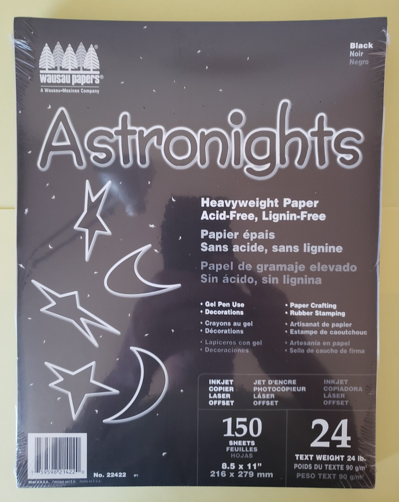 Astronights Black Heavyweight 8.5x11 Acid-Free Paper 150 Sheets by Wausau-image