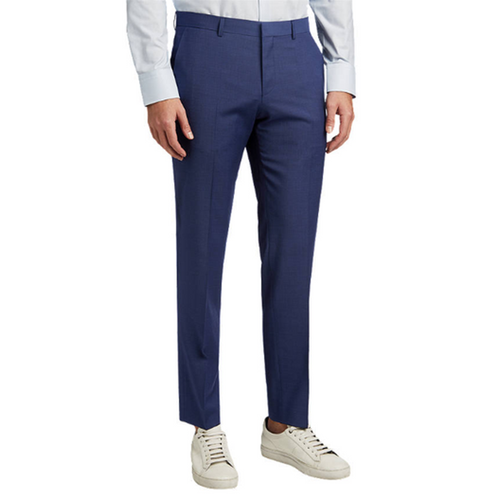 Hugo Boss Men's High Blue Wool Getlin Super Flex Slim Fit Dress Pants Size 40R