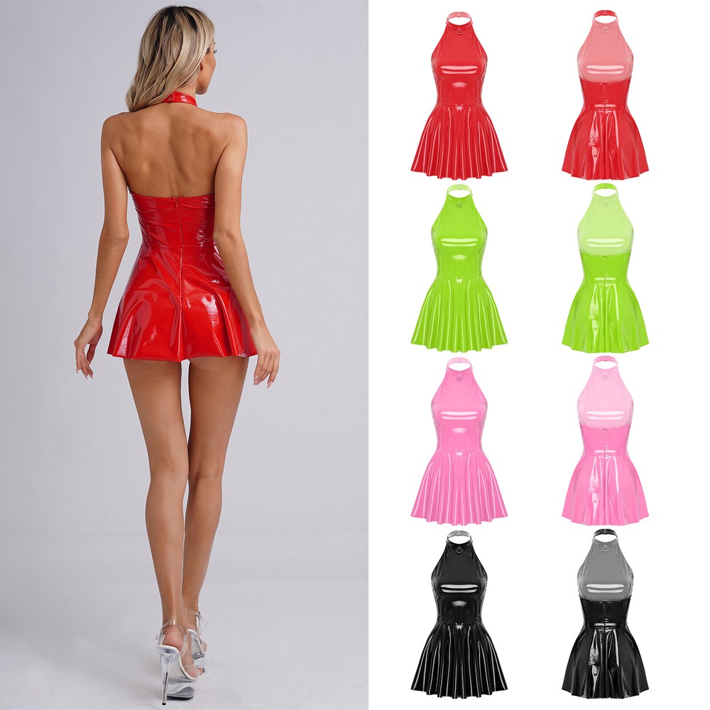 Womens Dresses Festival Dress A-line Skirt Backless Nightwear Sleeveless Disco