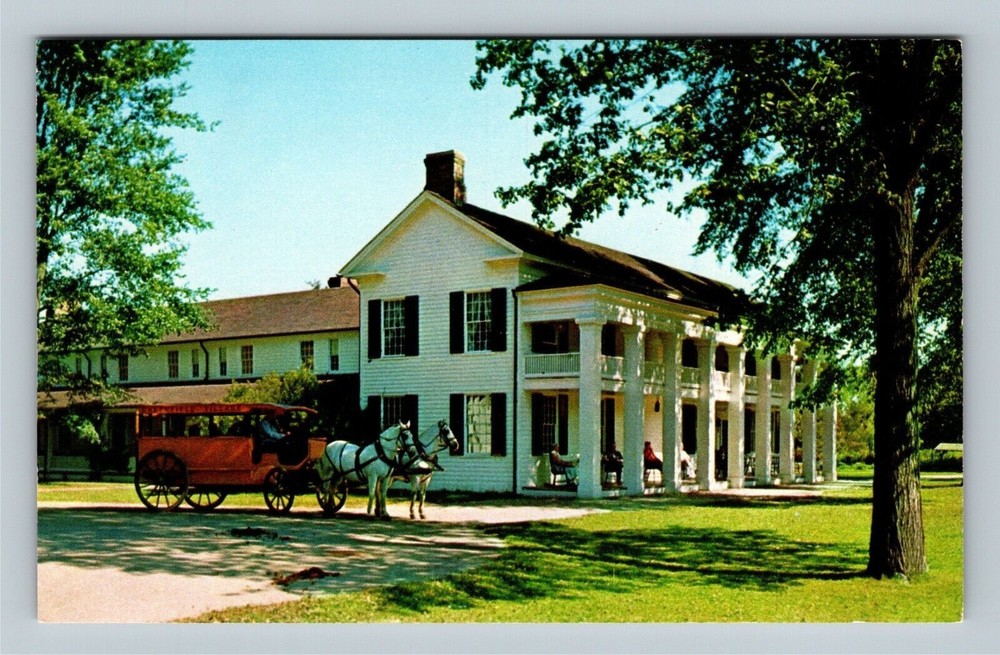 Greenfield Village, Historic Clinton Inn Horse Carriage Chrome Michigan Postcard