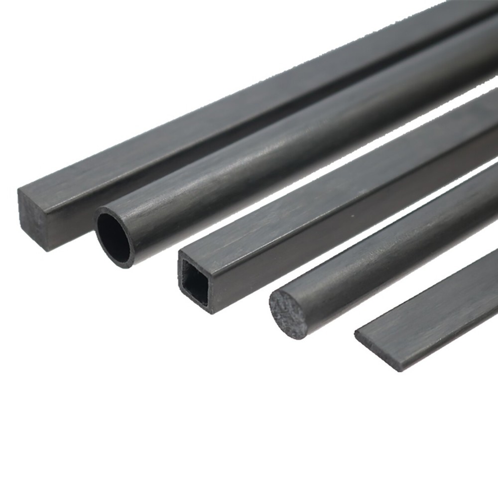 200mm Carbon Fiber Strip Solid Rod Round Square Tube Flat Bar Shaft RC Airplane