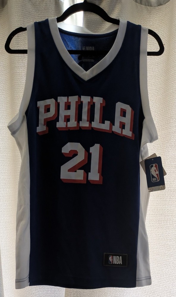 NBA Phila 76ers Joel Embiid Basketball Jersey, Men's Size Small, New