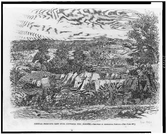 Photo:Jefferson City Missouri General Fremont Camp Tents Civil War 1861