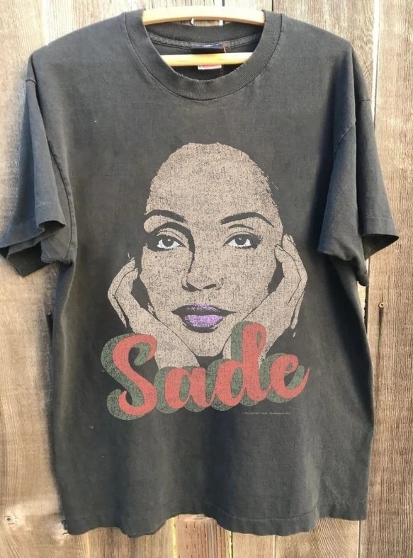 Vtg Sade Album Music T-shirt Charcoal classic style men women tee S-5XL