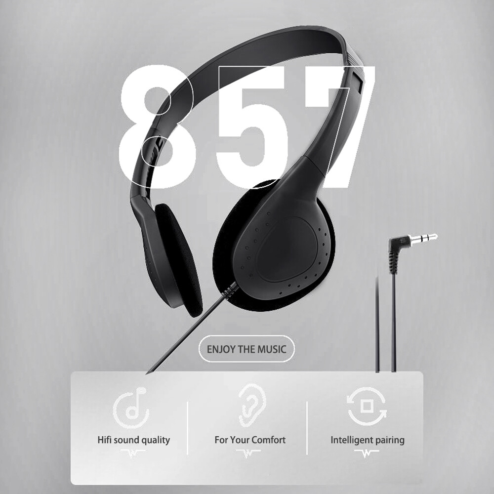 3.5mm Universal Wired On Ear Headset HIFI Stereo Sound Music Gaming Headphone