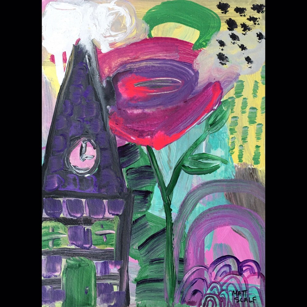 Matt Scalf Abstract ORIGINAL PAINTING 9x12 Modern Contemporary Fantasy Fairytale