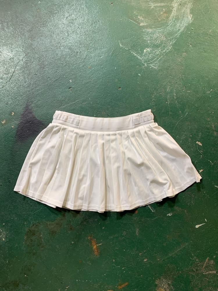 Lacoste Sport Women's White Pleated Tennis Skirt Pull-On Stretch Size 32