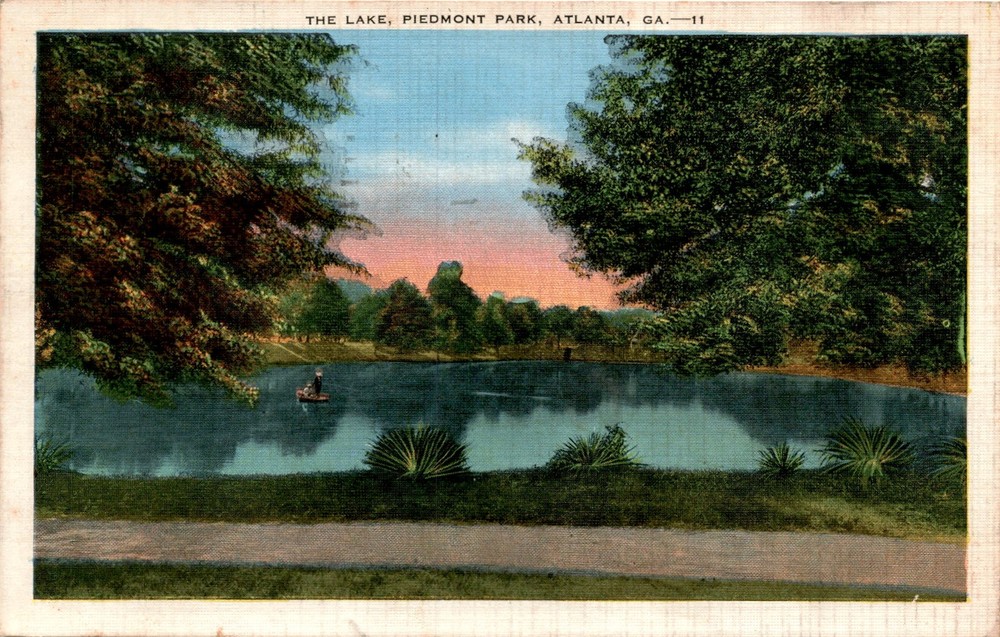 LAKE, PIEDMONT PARK, ATLANTA, GA, 1939, SPRING Postcard