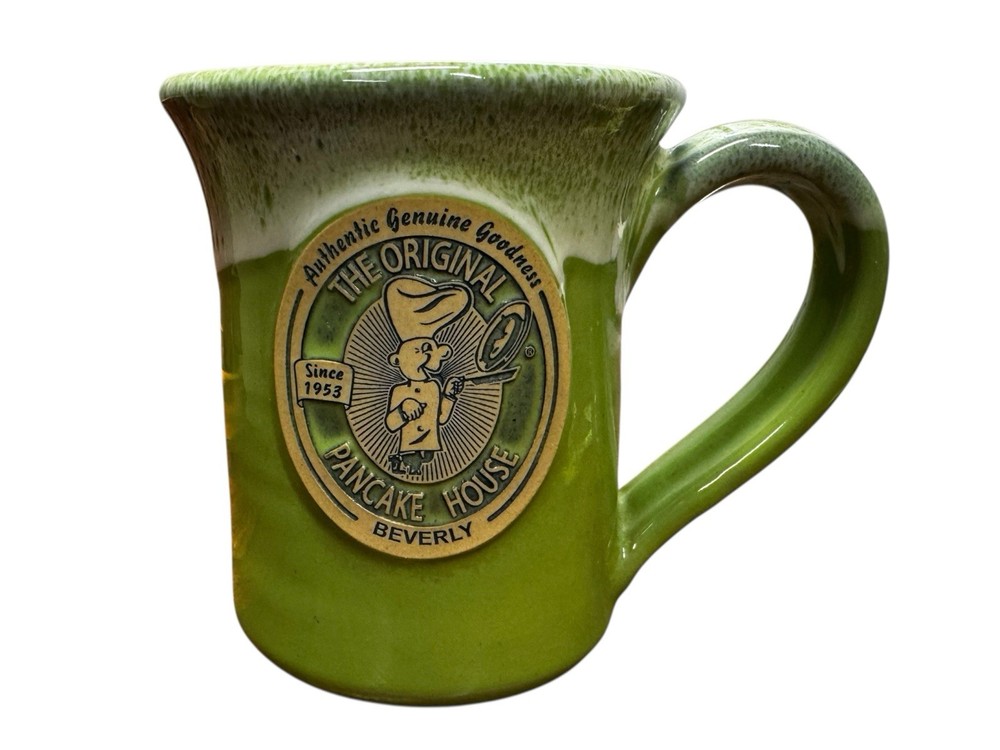 Deneen Pottery Green 2016 Beverly The Original Pancake House Mug Handthrown USA