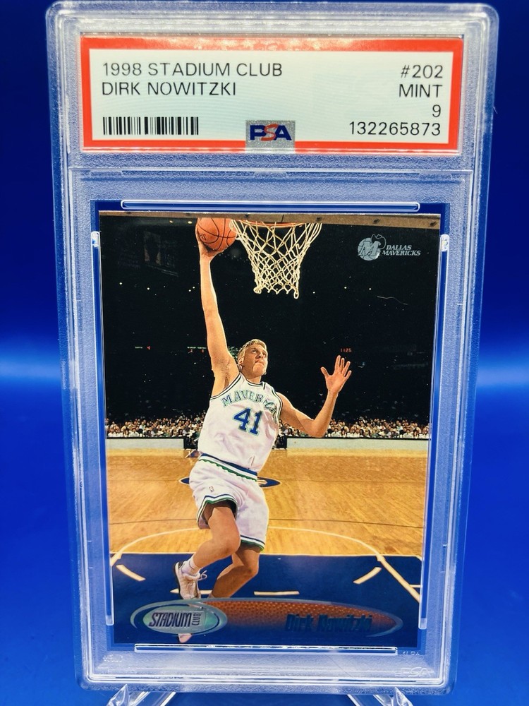 1998-99 Topps Stadium Club Dirk Nowitzki Rookie RC #202 PSA 9 MINT Mavericks HOF
