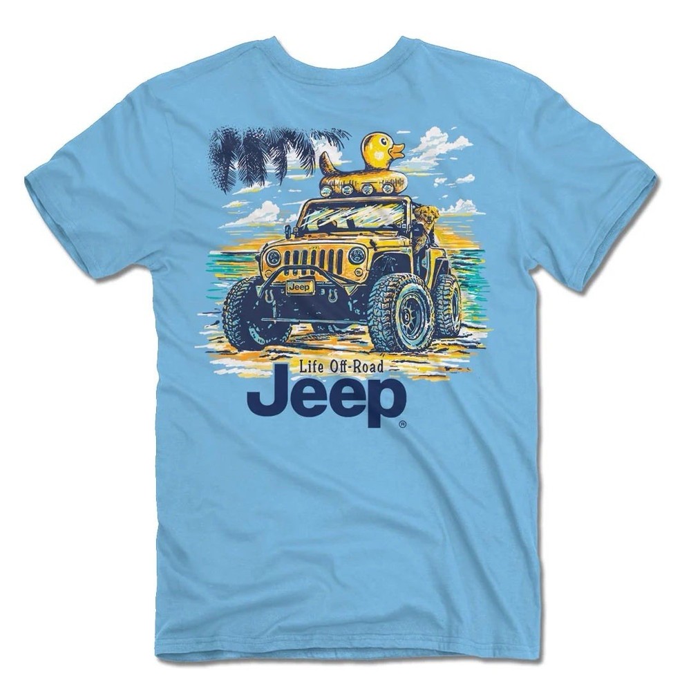 Jeep Beach Duck Tee Graphic T-Shirt Mens Blue - Small