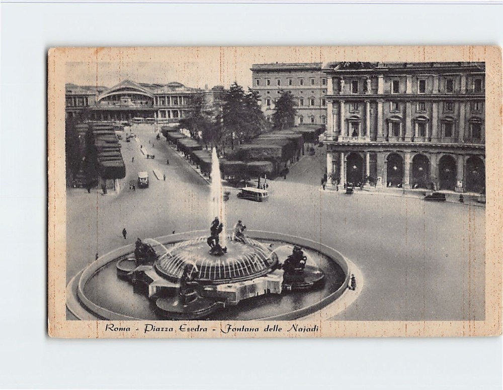 Postcard Fontana delle Najadi Piazza Esedra Rome Italy